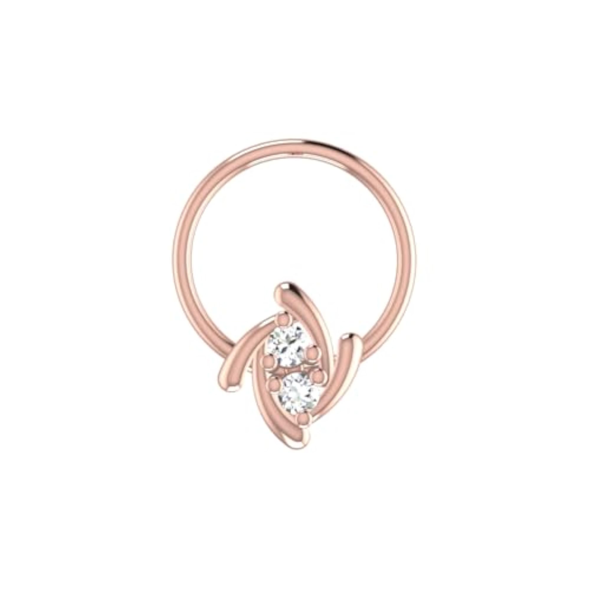 Women's 14Kt Rose Gold Stud Nosering
